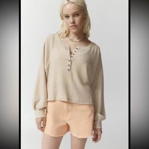 Urban Outfitters Out From Under Erin Slouchy Henley Top NWT Small